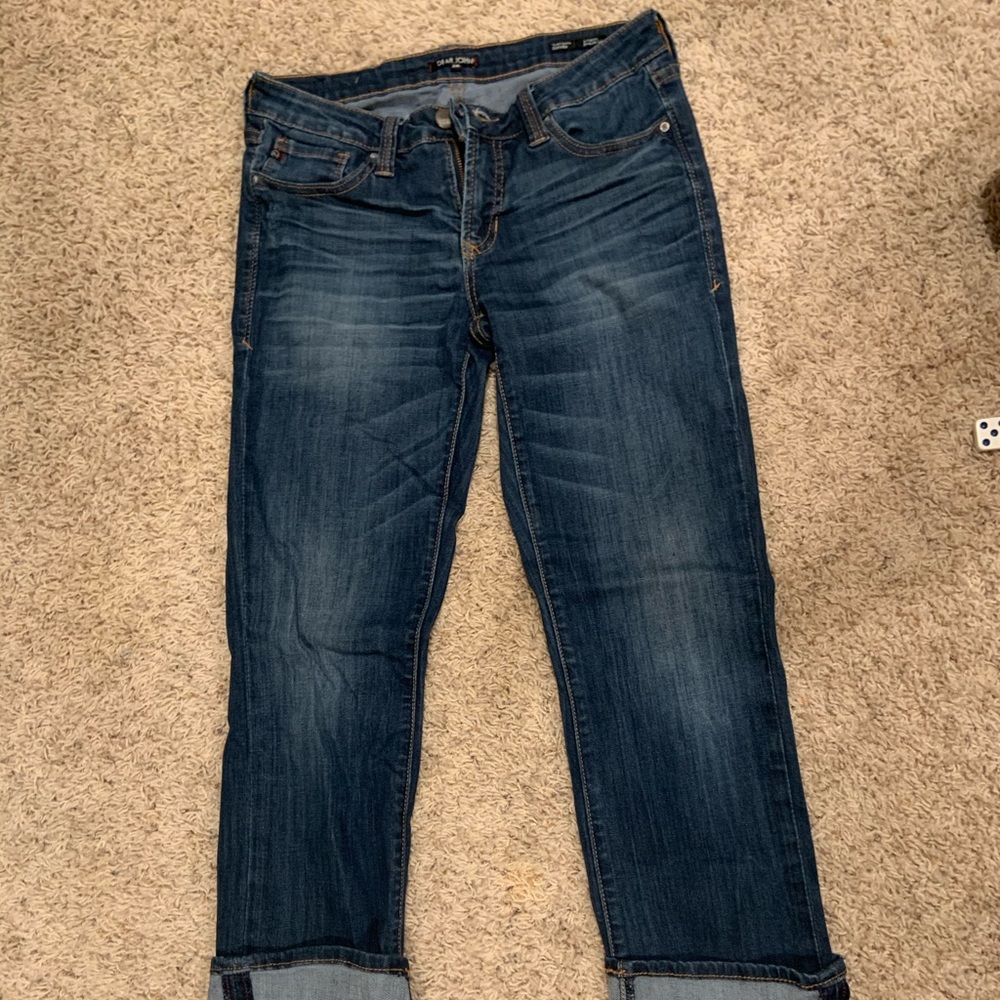Cut cropped jeans